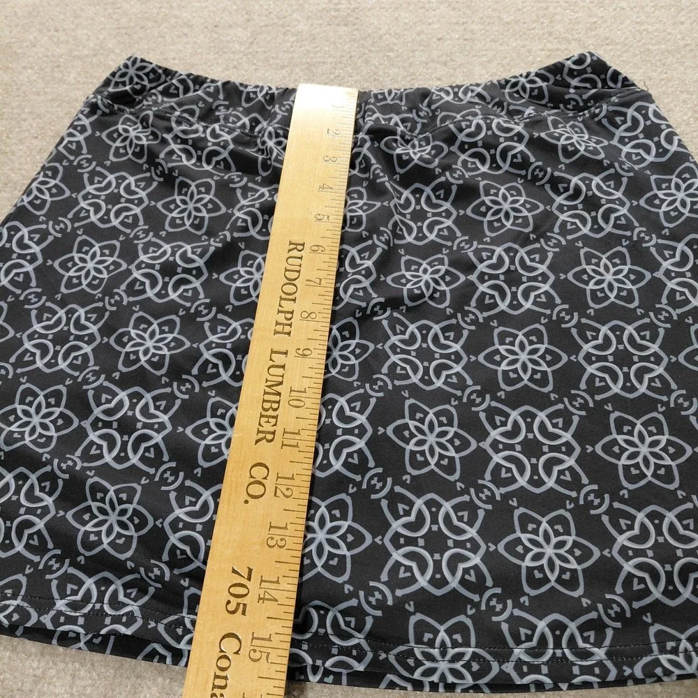 Ekouaer Womens LARGE Skort Blue Geometric Stretch Athletic Skirt Built In Shorts